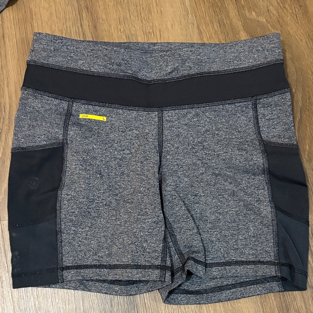 Lole Heather Gray and Black Athletic Shorts